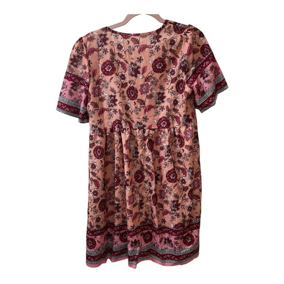 Floral Pink Mini Dress - Picture 3 of 5